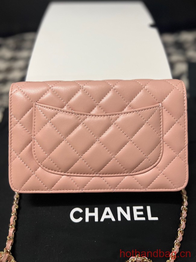 Chanel CLASSIC WALLET ON CHAIN AP0250 pink