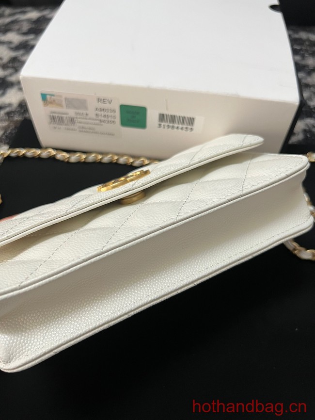 Chanel FLAP PHONE HOLDER WITH CHAIN AP3696 white