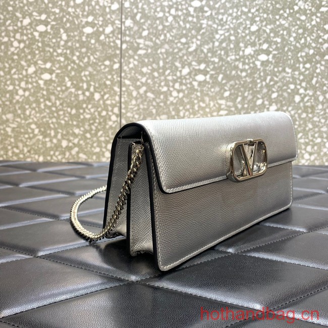 VALENTINO grain calfskin leather bag 0681 Silver