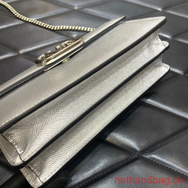 VALENTINO grain calfskin leather bag 0681 Silver