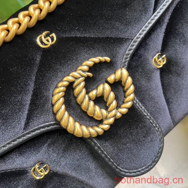 GUCCI GG MARMONT SMALL velvet SHOULDER BAG 443497 black