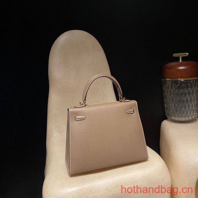 Hermes original Kelly Epsom Leather KL25 gray