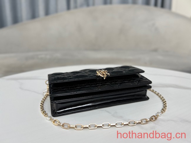 MISS DIOR MINI BAG Patent Cannage Calfskin S0980O black