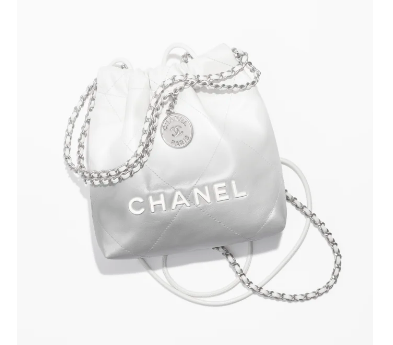 CHANEL 22 MINI HANDBAG AS3980 White & Silver