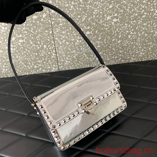 VALENTINO GARAVANI ROCKSTUD23 calfskin bag AZS098 silver