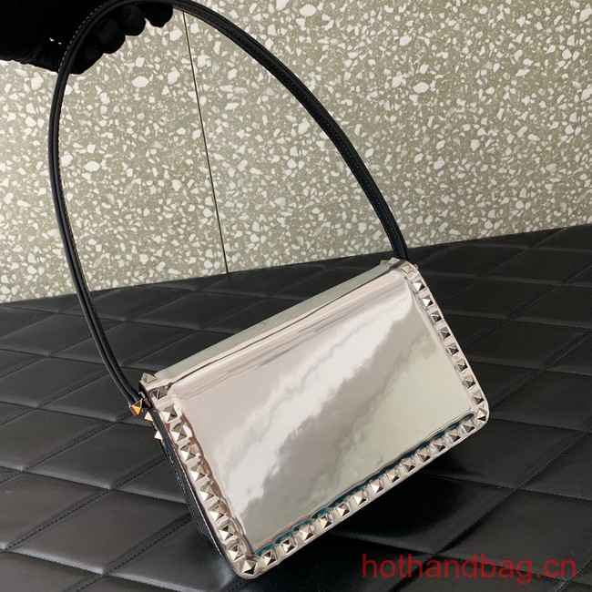 VALENTINO GARAVANI ROCKSTUD23 calfskin bag AZS098 silver