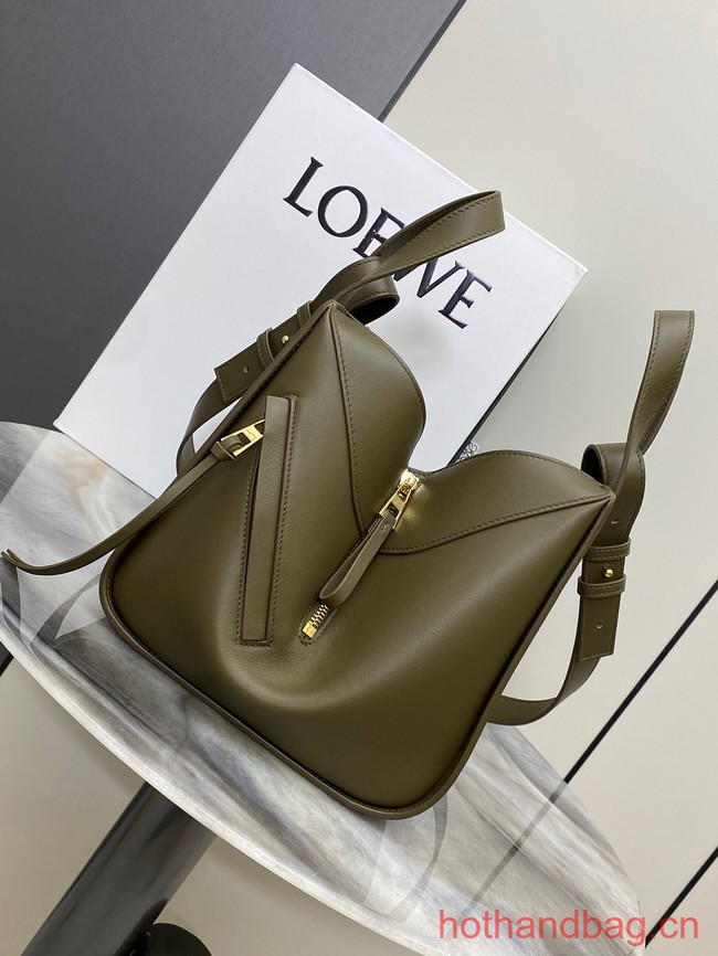 Loewe Classic Satin cow leather Hammock bag 96553 dark green 