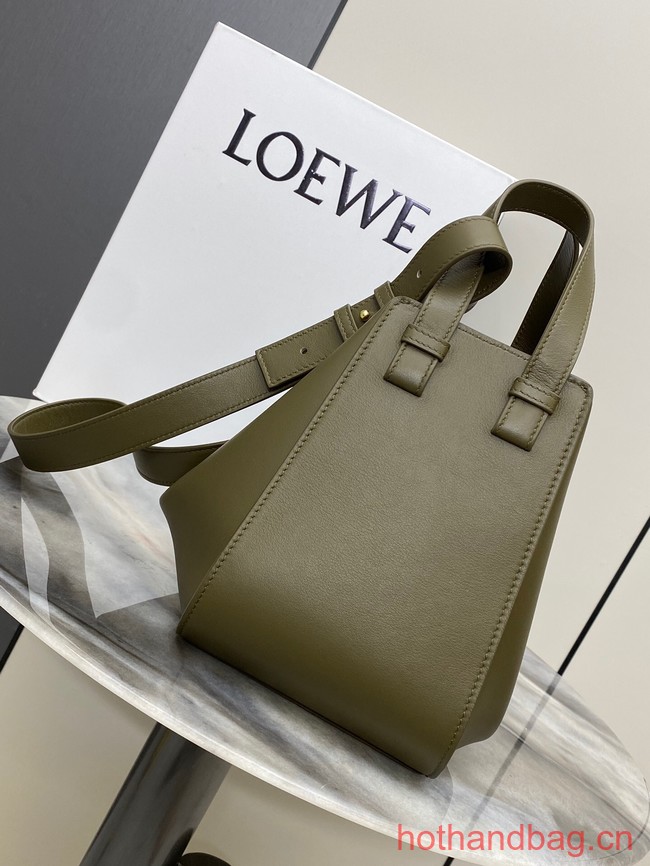 Loewe Classic Satin cow leather Hammock bag 96553 dark green 