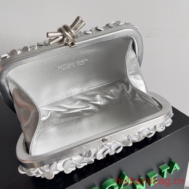 Bottega Veneta KnotIntreccio lamina leather 717622 Silver&Silver