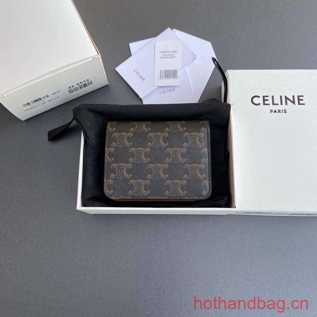 Celine TRIOMPHE COMPACT WALLET IN TRIOMPHE CANVAS 10K623 TAN