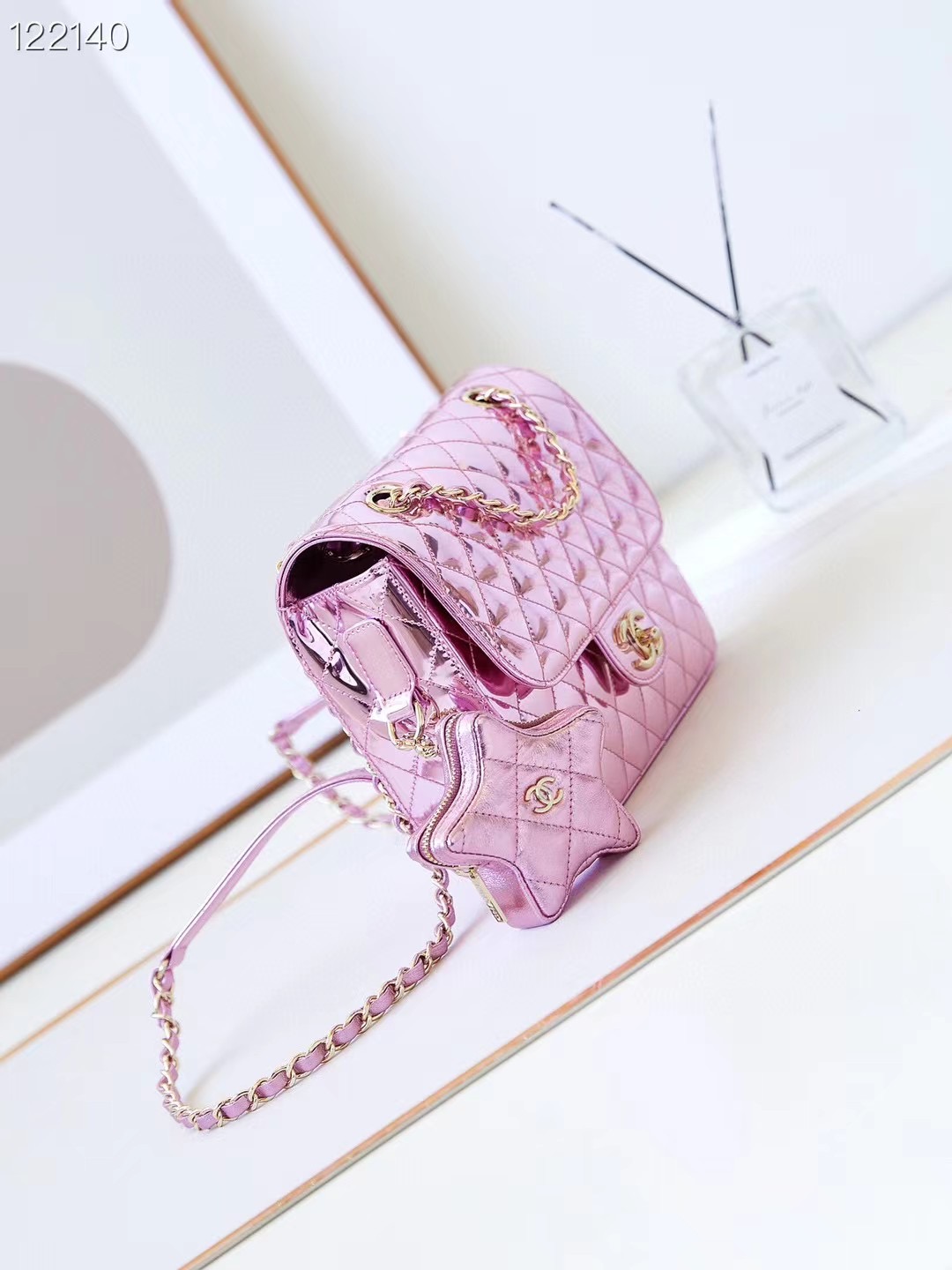 Chanel BACKPACK & STAR COIN PURSE AS4649 pink