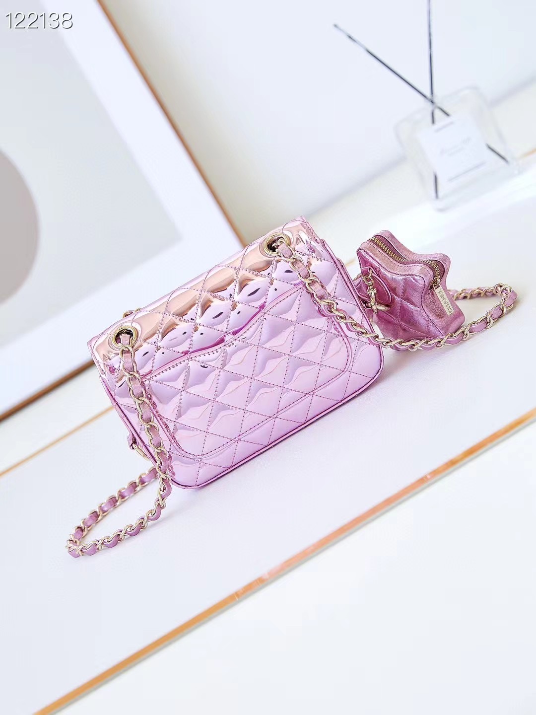 Chanel MINI FLAP BAG & STAR COIN PURSE AS4646 Pink