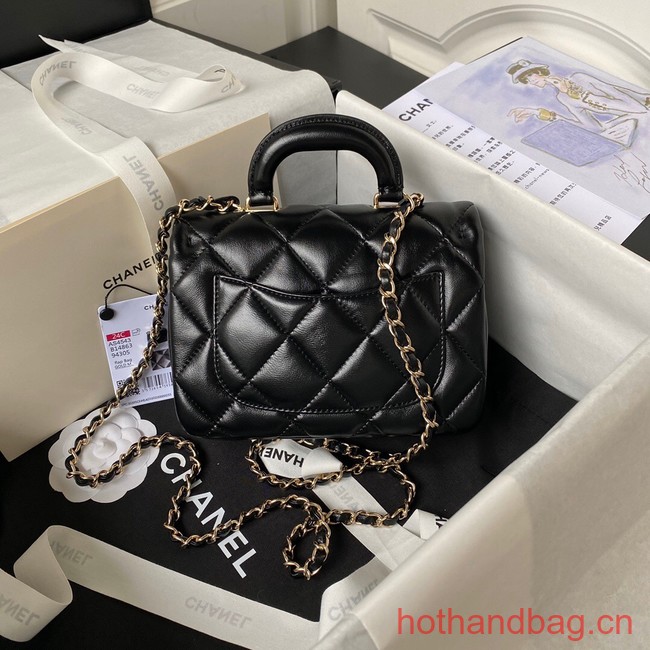 Chanel small flap bag with top handle AS4543 black