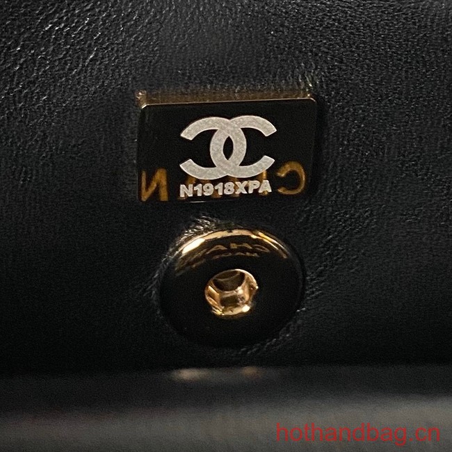 Chanel small flap bag with top handle AS4543 black