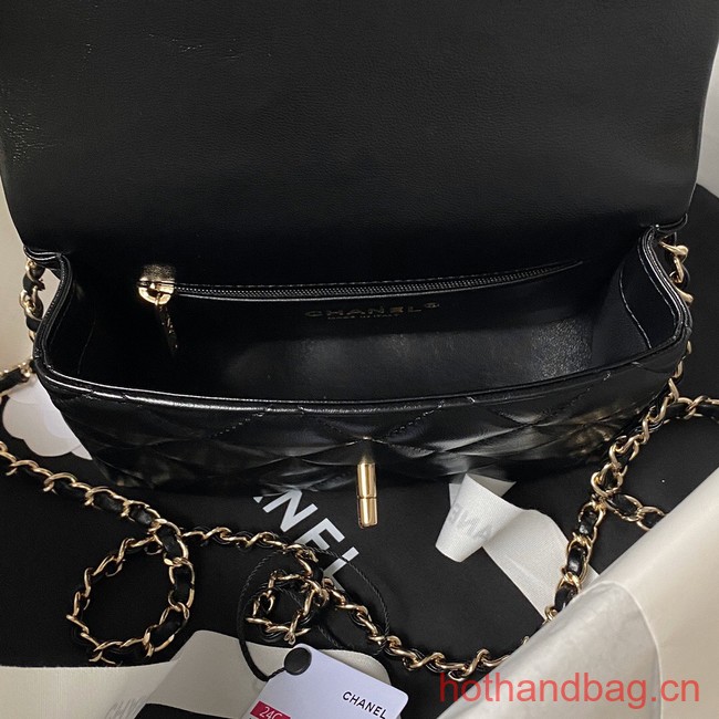 Chanel small flap bag with top handle AS4543 black