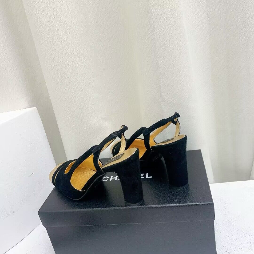 Chanel Shoes 35MM or 75MM Heels CH19032 Black&Gold