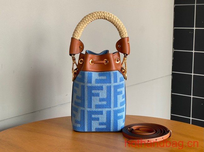 Fendi Mon Tresor fabric mini bag with FF motif 0111 blue