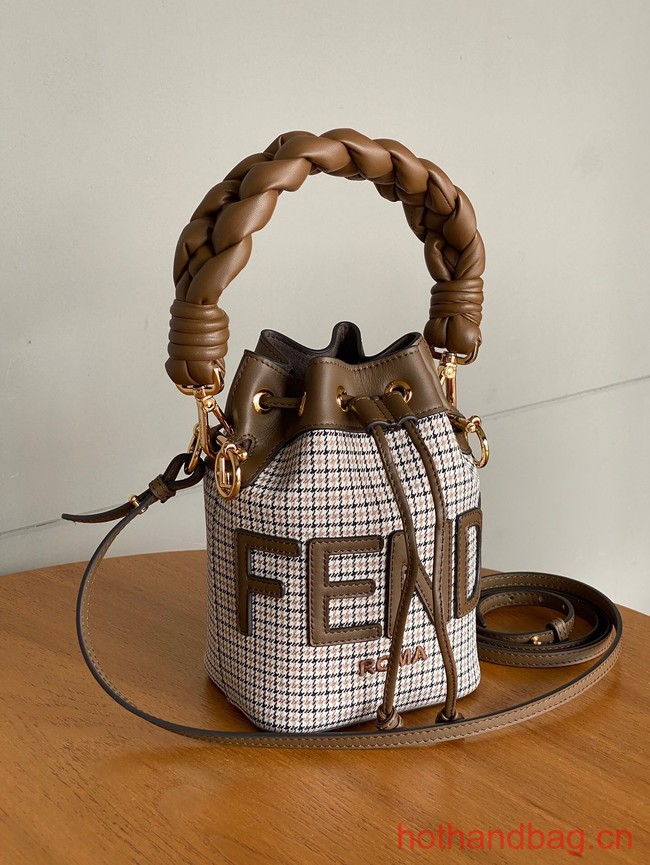 Fendi Mon Tresor fabric mini bag with FF motif 0111 brown