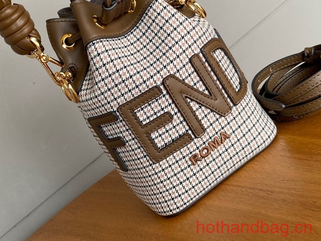 Fendi Mon Tresor fabric mini bag with FF motif 0111 brown