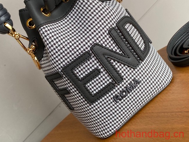 Fendi Mon Tresor fabric mini bag with FF motif 0111 gray