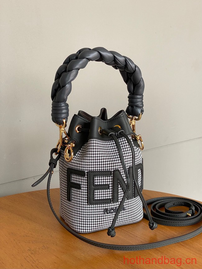 Fendi Mon Tresor fabric mini bag with FF motif 0111 gray