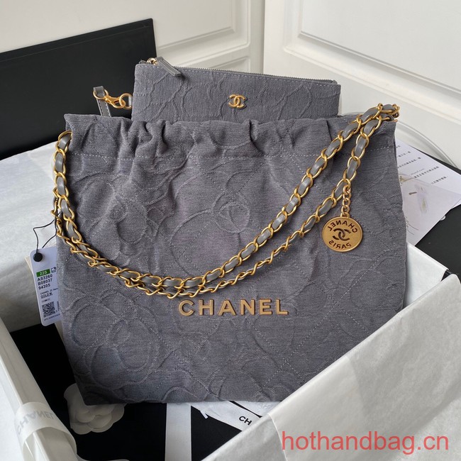 CHANEL 22 HANDBAG Tweed AS3260 gray