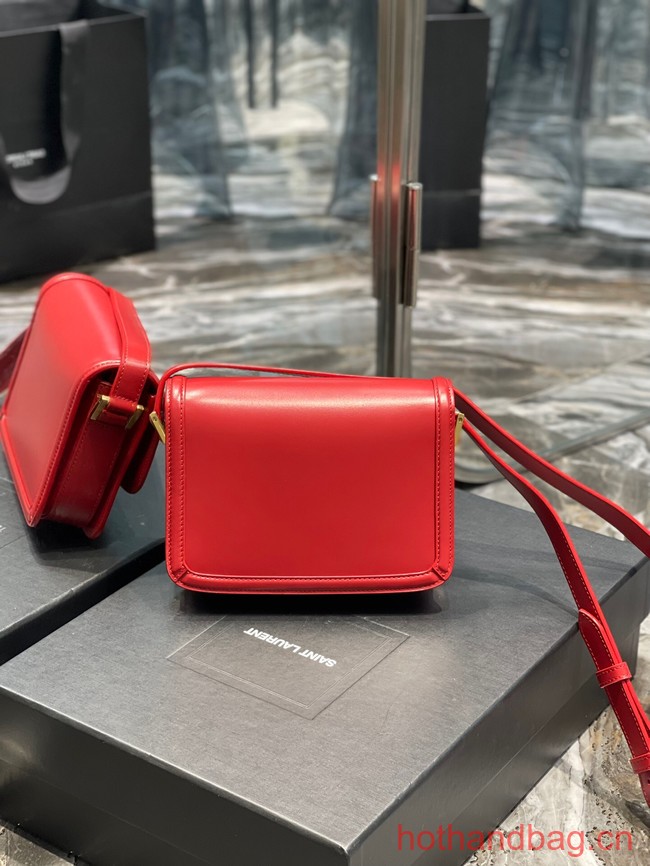 SAINT LAURENT SOLFERINO SMALL SATCHEL IN BOX LEATHER 634306 RED