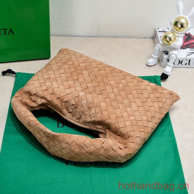 Bottega Veneta Medium Hop intrecciato suede top handle bag 763966 Acorn