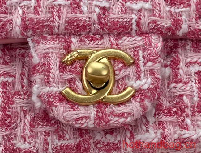 Chanel Tweed CLUTCH WITH CHAIN AS4151 pink