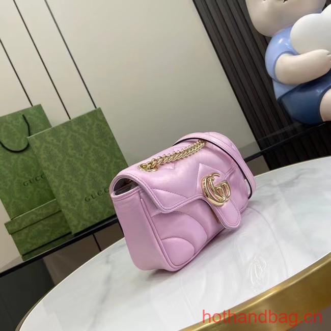 Gucci GG MARMONT MINI SHOULDER BAG 446744 Pink iridescent