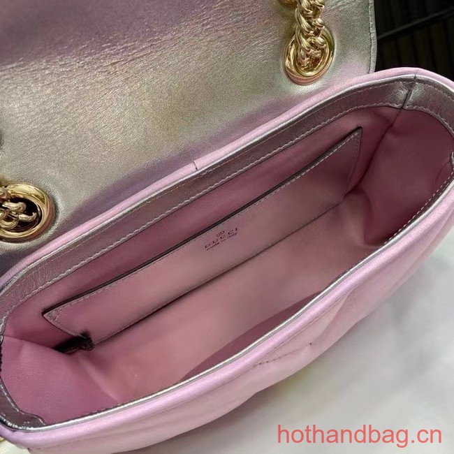 Gucci GG MARMONT MINI SHOULDER BAG 446744 Pink iridescent