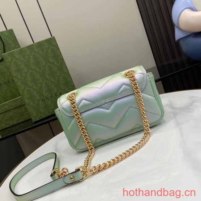 Gucci GG MARMONT MINI SHOULDER BAG 446744 green iridescent