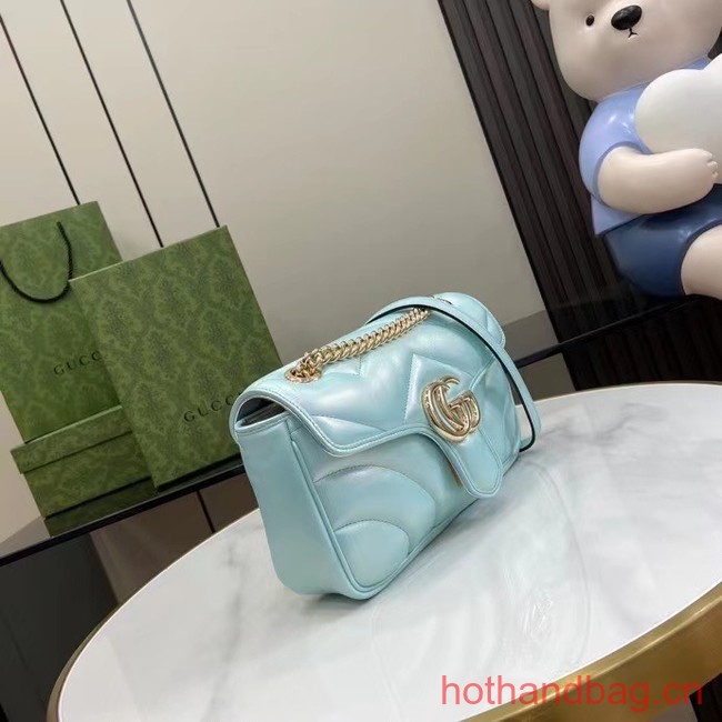 Gucci GG MARMONT SMALL SHOULDER BAG 443497 Blue iridescent 