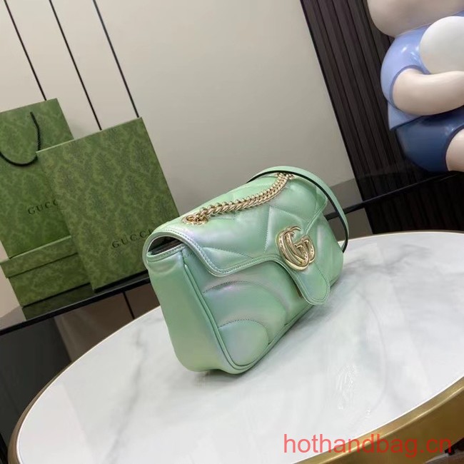 Gucci GG MARMONT SMALL SHOULDER BAG 443497 Green iridescent