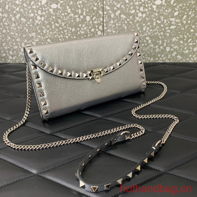 VALENTINO GARAVANI Loco Calf leather bag 0059 silver