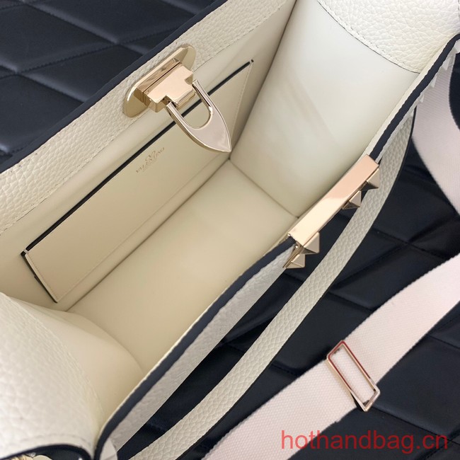 VALENTINO GARAVANI Loco Calf leather bag 0042 white