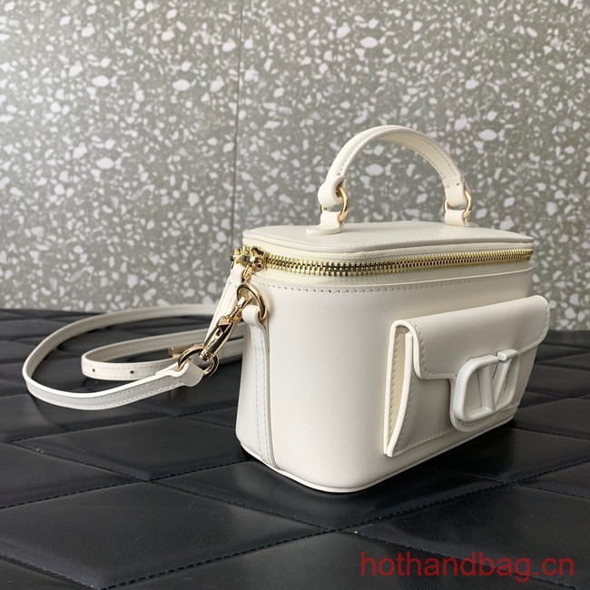 VALENTINO Mini LOCO calfskin box bag HT098 WHITE