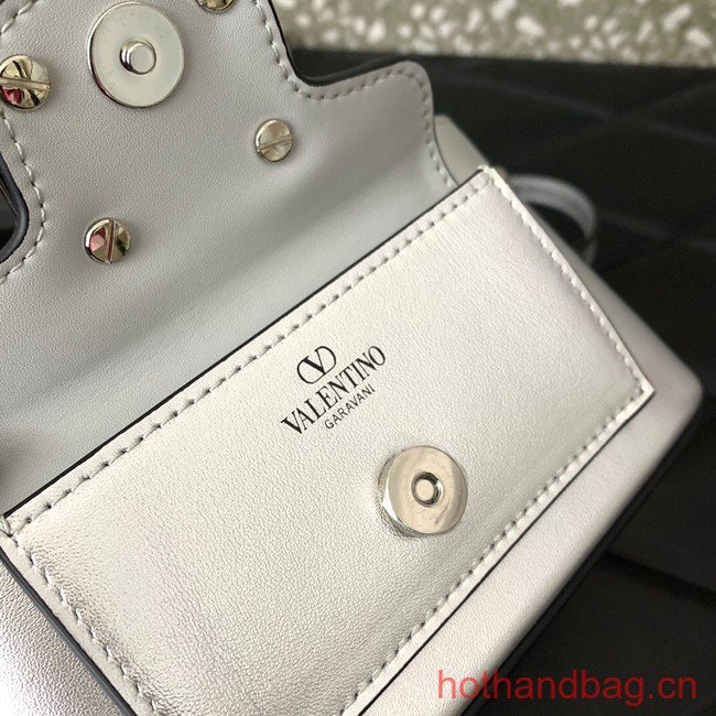 VALENTINO Mini LOCO calfskin box bag HT098 silver