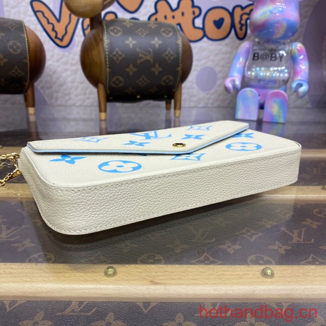 Louis Vuitton Felicie Pochette M83025 Latte White& Candy Blue