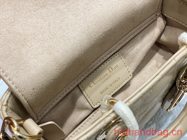 Dior mini Lady D-Joy Bag Cannage Lambskin 9230 Apricot