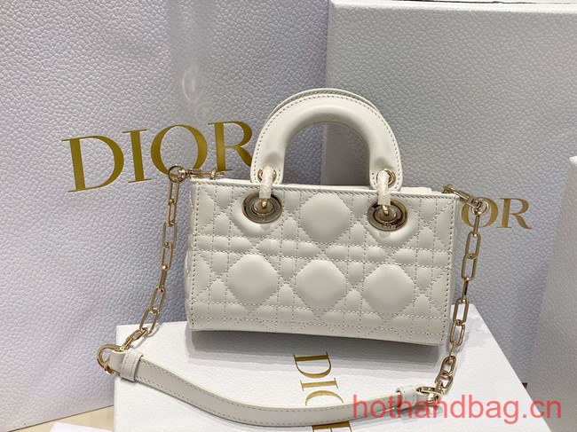 Dior mini Lady D-Joy Bag Cannage Lambskin 9230 white