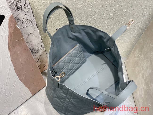 Medium Dior Toujours Bag Stone Gray Macrocannage Calfskin M2821O