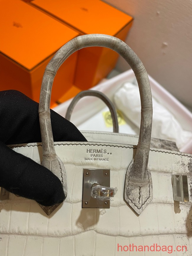 Hermes Birkin 25CM Original Crocodile Leather Bag 5533 Cream