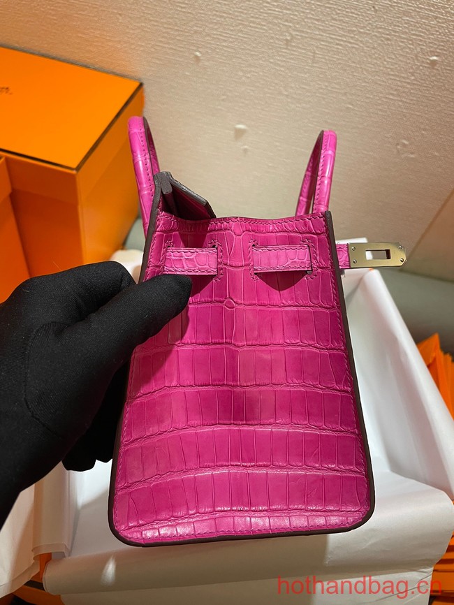 Hermes Birkin 25CM Original Crocodile Leather Bag 5533 Fuchsia