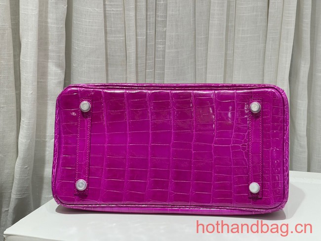 Hermes Birkin 30CM Original Crocodile Leather Bag 5530 Fuchsia