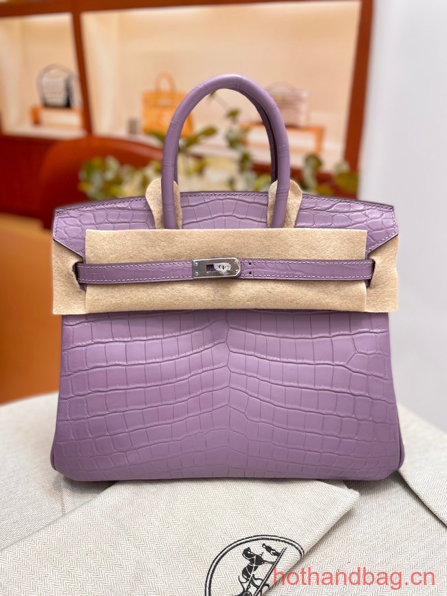 Hermes Birkin 30CM Original Crocodile Leather Bag 5530 Light purple