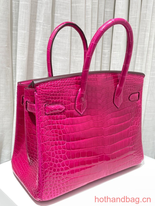 Hermes Birkin 30CM Original Crocodile Leather Bag 5530 rose