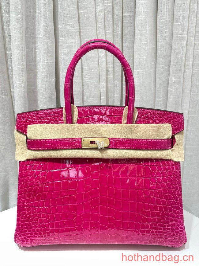 Hermes Birkin 30CM Original Crocodile Leather Bag 5530 rose