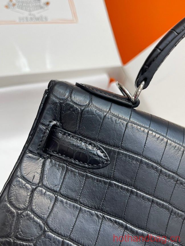 Hermes original Kelly Crocodile Leather 5525 black