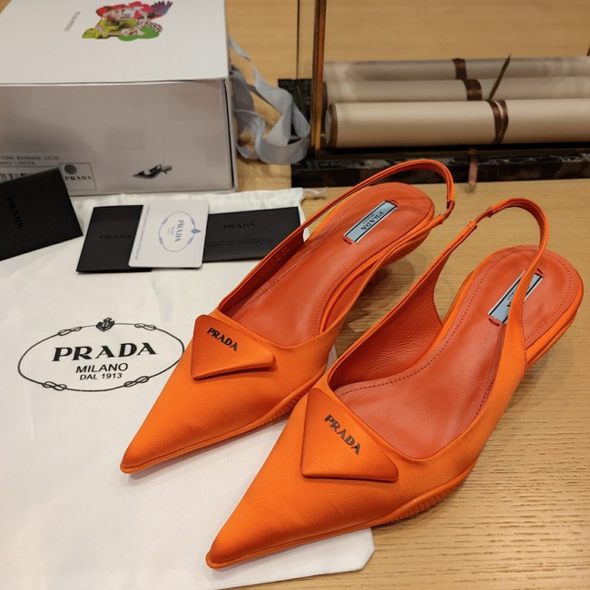 Prada Satin high-heeled mules heel height 3.5CM 36563-2